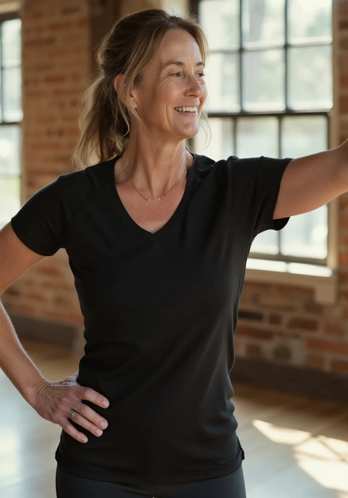 Mia V Neck - Black - Image 14